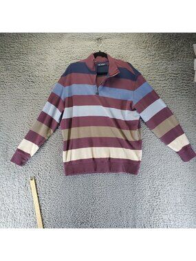 CREMIEUX Shirt Mens XL Multicolor Striped Quarter-Zip Sweatshirt *Read*